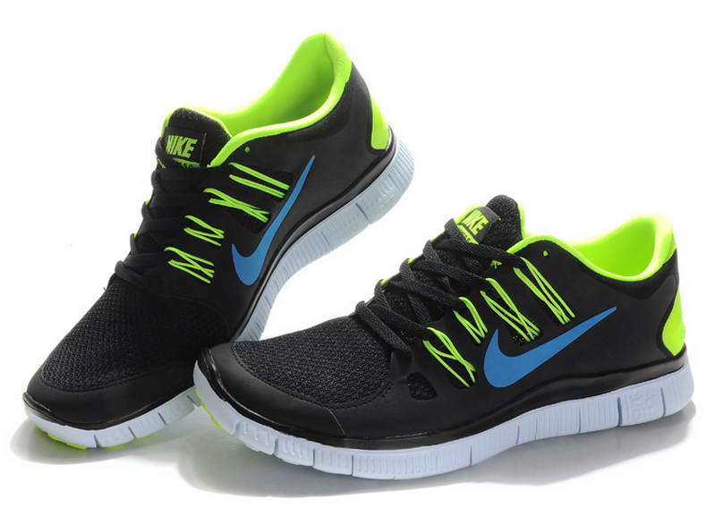 nike Free Run 5.0 V2 Mens Running Shoes New Breathable Black Blue Green (3)